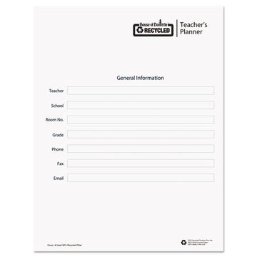 House of Doolittle™ Recycled Teacher's Planner, Weekly, Two-page Spread (seven Classes), 11 X 8.5, Blue Cover freeshipping - TVN Wholesale